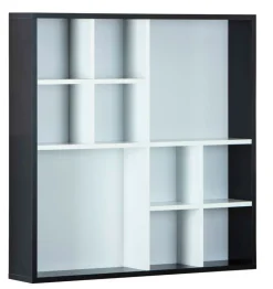 Sammlervitrine PETER 70x70x13 cm Schwarz/Weiß