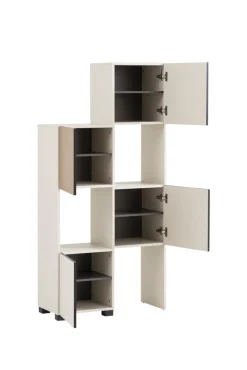 Schieberegal ALEXA 40(70) x 165,1 cm cremebeige/braun