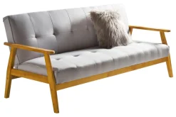 Schlafsofa hellgrau Webstoff