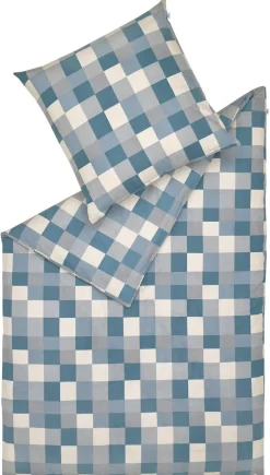 SCHÖNER-WOHNEN-Kollektion SCHÖNER WOHNEN-Kollektion Flanell-Bettwäsche CUBIC 155 x 220 cm petrol