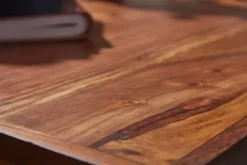 Schreibtisch 120 x 78 cm Braun Silber