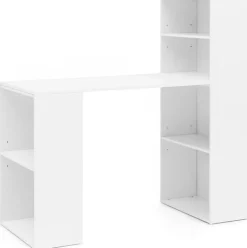 Schreibtisch mit Regal 120 x 120 cm weiss