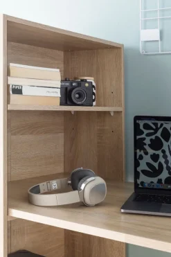 Schreibtisch mit Regal 120 x 120 cm Eiche Sonoma