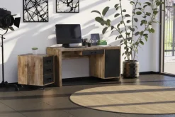 Schreibtisch WAREHOUSE braun/ grau