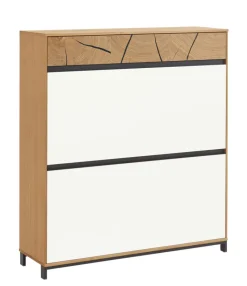 Schuhkommode KASTINA Eiche Bianco/ Lack weiß