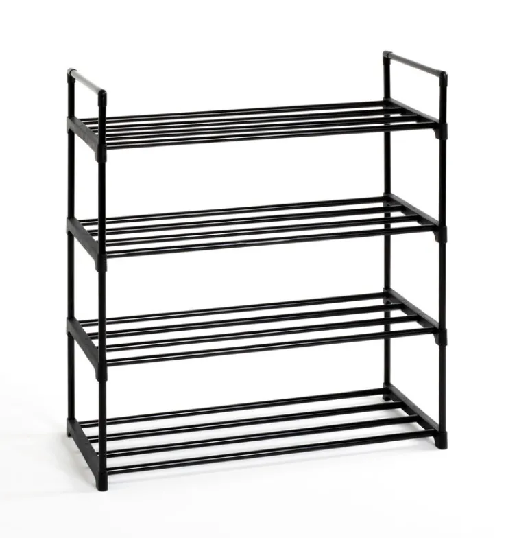 Schuhregal 65 x 74 cm Schwarz Metall