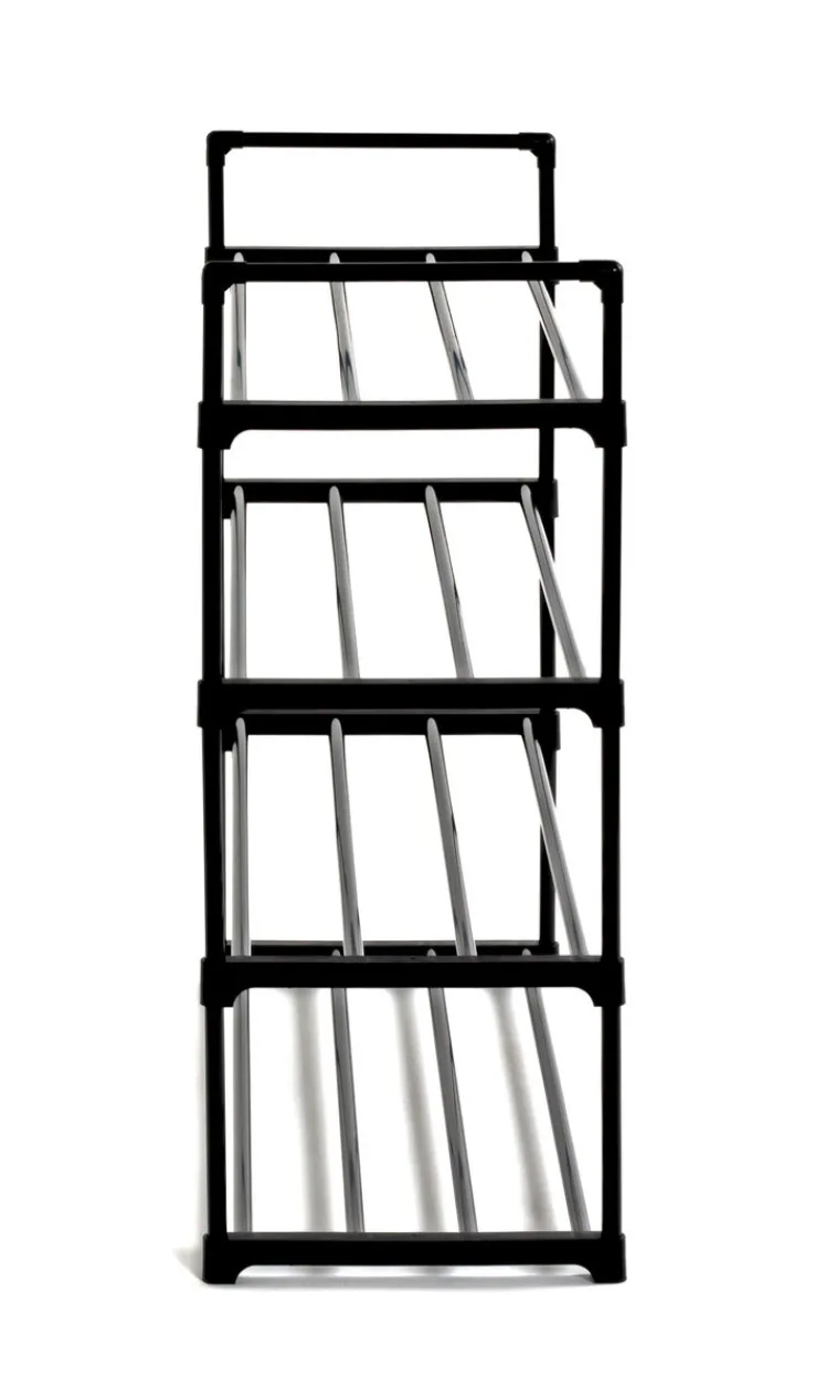 Schuhregal 65 x 74 cm Schwarz Metall