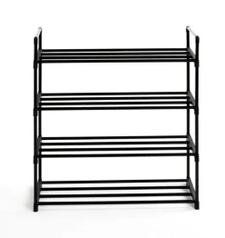 Schuhregal 65 x 74 cm Schwarz Metall