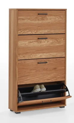 Schuhschrank 78 x 138 cm Eiche furniert/geölt