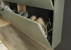 Schuhschrank AMECA 140 x 83 x 18 cm taupegrün/braun