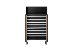 Schuhschrank HANK schwarz/Akustikpaneel Optik