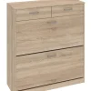 QUARTIER Schuhschrank MEGA SOFT 87 x 98 cm Eiche sägerau