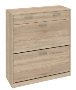 QUARTIER Schuhschrank MEGA SOFT 87 x 98 cm Eiche sägerau