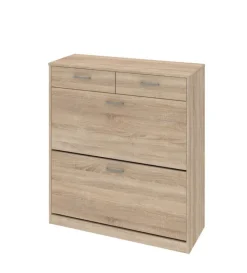 QUARTIER Schuhschrank MEGA SOFT 87 x 98 cm Eiche sägerau