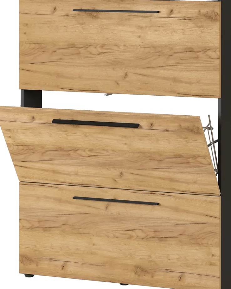 Schuhschrank SARAH 100 x 129 cm Braun/Graphit