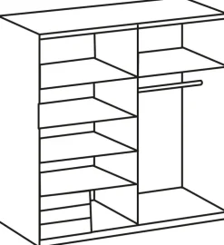QUARTIER Schwebetürenschrank EMDEN 180 x 198 cm braun/ grau
