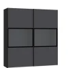 QUARTIER Schwebetürenschrank SLIDELINE III schwarz/ grau