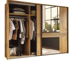 QUARTIER Schwebetürenschrank TRATTINO braun