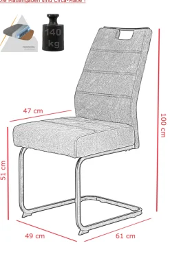 Schwingstuhl KERSTIN schlamm/Gestell schwarz