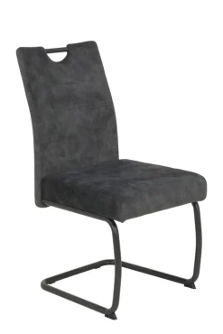 Schwingstuhl LAURINA I 2er Set anthrazit/Gestell schwarz