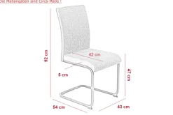 Schwingstuhl LINN 2er Set Webstoff anthrazit