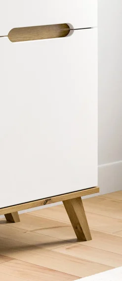 QUARTIER Sekretär SCANDI 110x118 cm Weiß Braun Nox Oak Nachbildung