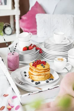 Seltmann Weiden Speiseteller LIDO 6er Set 26 cm schwarz/weiß