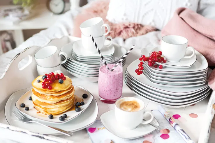 Seltmann Weiden Speiseteller LIDO 6er Set 26 cm schwarz/weiß