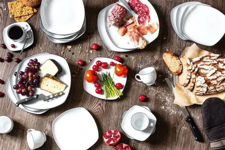 Seltmann Weiden Speiseteller LIDO 6er Set 26 cm schwarz/weiß