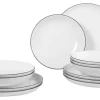 Seltmann Weiden Tafelservice 12 teilig LIDO rund Black Line