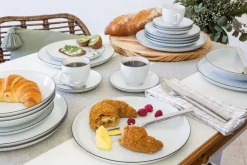 Seltmann Weiden Tafelservice 12 teilig LIDO rund Black Line