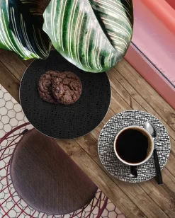 Seltmann Weiden Untertasse FASHION GLAMOROUS 16 cm Porzellan schwarz/weiß