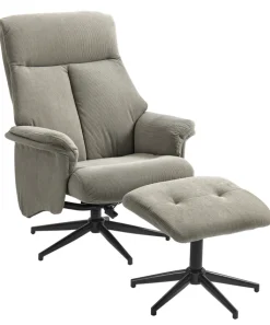 QUARTIER Sessel mit Hocker INA beige-grau