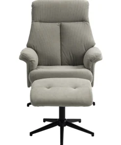 QUARTIER Sessel mit Hocker INA beige-grau