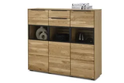 set one by Musterring Highboard JACKSON 150 x 130 cm Eiche massiv/Korpus Eiche furniert