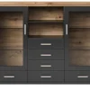 set one by Musterring Highboard YORK 56 anthrazit /Eiche Artisan