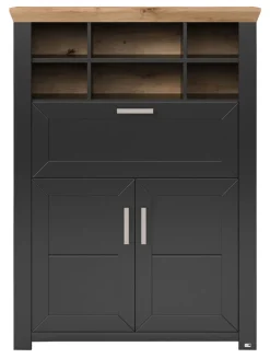 set one by Musterring Highboard YORK 15 105x143 cm anthrazit /Eiche Artisan Dekor