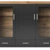 set one by Musterring Highboard YORK 57 anthrazit /Eiche Artisan