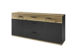 set one by Musterring Kommode QUINCY  180x82 cm Anthrazit/Coast Evoke Eiche