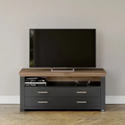 set one by Musterring Lowboard YORK 32 anthrazit /Eiche Artisan