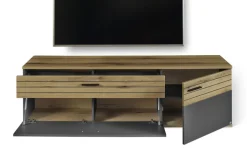 set one by Musterring Lowboard QUINCY 180x53 cm Anthrazit/Coast Evoke Eiche