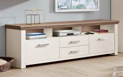 set one by Musterring Lowboard YORK 200x63 cm weiß/braun