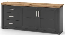 set one by Musterring Sideboard YORK 51 anthrazit /Eiche Artisan