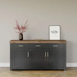 set one by Musterring Sideboard YORK 52 anthrazit /Eiche Artisan