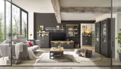 set one by Musterring Vitrine YORK 01 anthrazit /Eiche Artisan