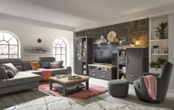 set one by Musterring Vitrine YORK 05 anthrazit /Eiche Artisan