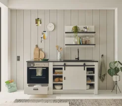 QUARTIER SHERWOOD Küche Kombi K Pinie Weiß/Anthrazit