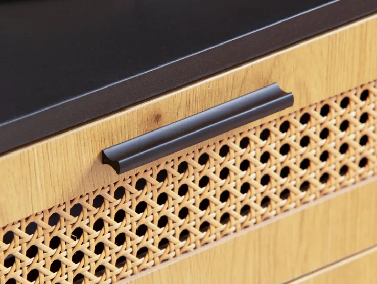 Sideboard 80 x 87 cm schwarz matt/braun