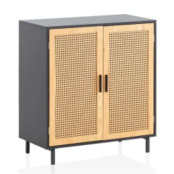 Sideboard 80 x 87 cm schwarz/braun