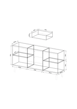 Sideboard ALVA 160 x 83 cm Salbeifarbig/braun